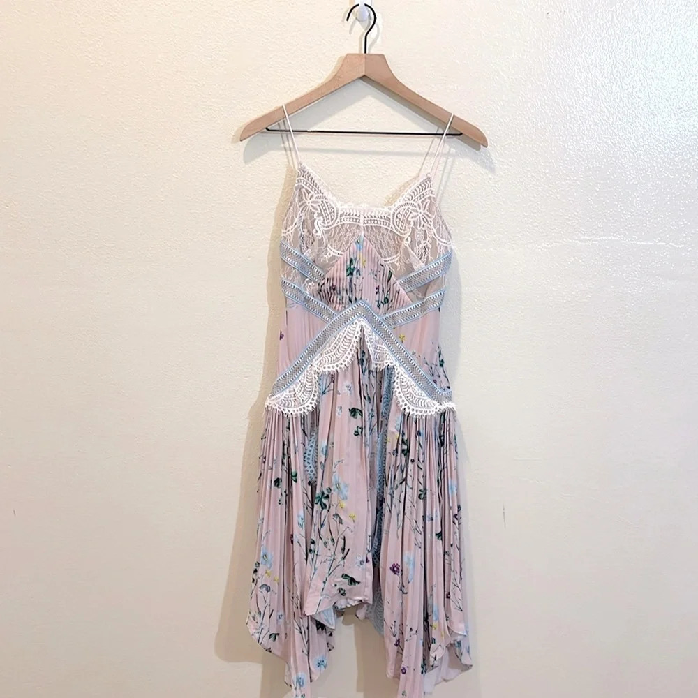 SELF-PORTRAIT Floral Handkerchief Mini Dress size 2